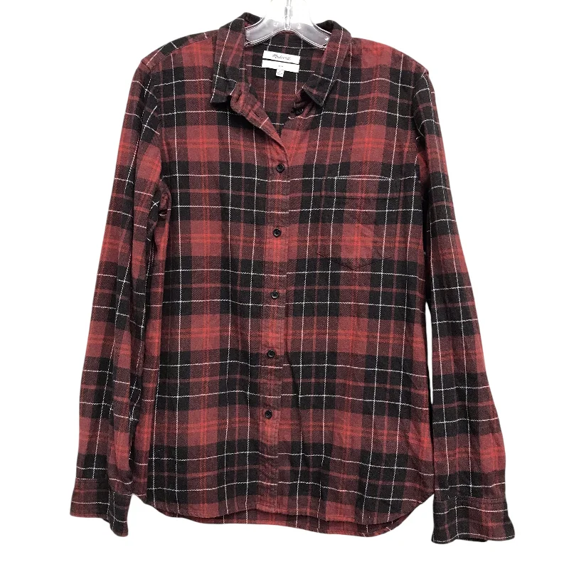 Understated Luxe Top Ls By Madewell In Plaid Pattern, Size:L