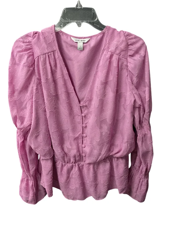 Smart Chic Top Long Sleeve By Top Moda In Purple, Size: L