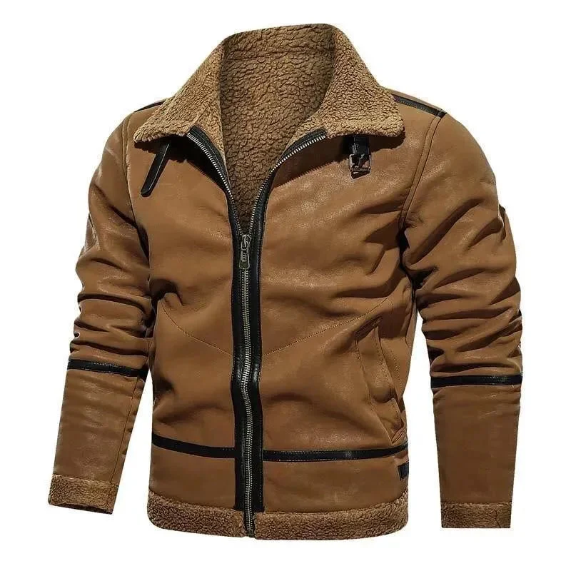 Monochrome Sleek Swedish Men Suede Leather Jacket