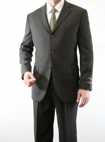 Retro Luxe Regular Fit 2 Piece Suit 3 Button in Dark Olive