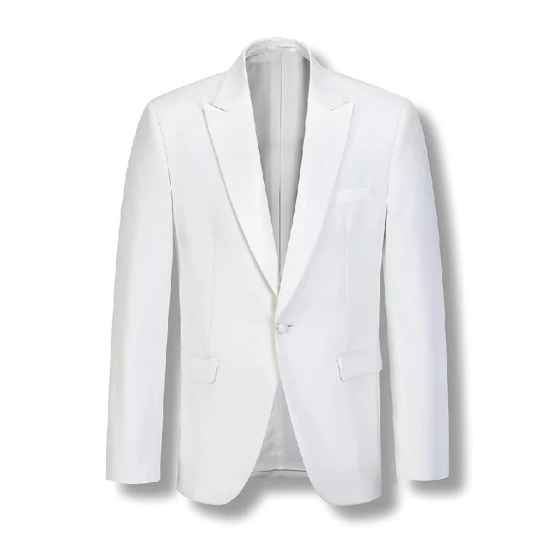 Contemporary Luxe Varce White Peak Lapel Jacket