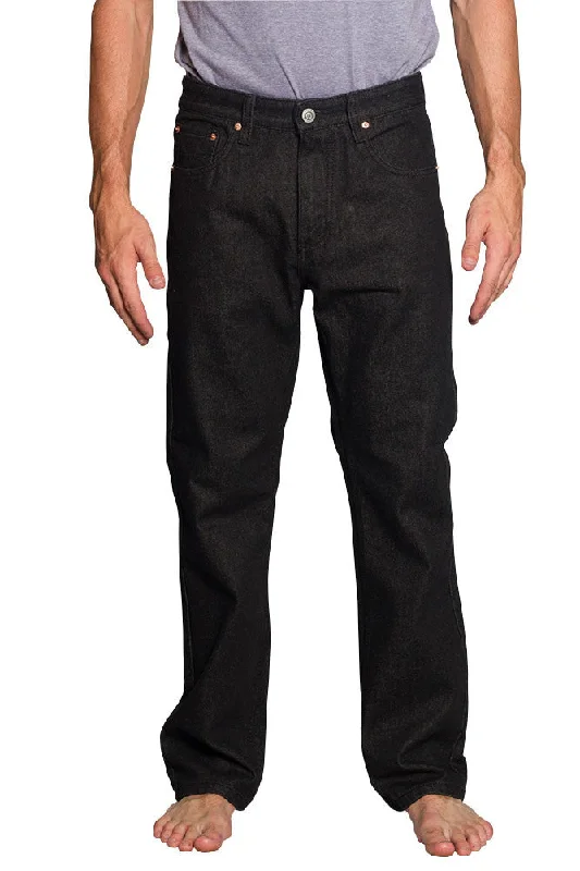 Sleek Classic Men's Straight Fit Washed Denim Jeans (Washed Black)