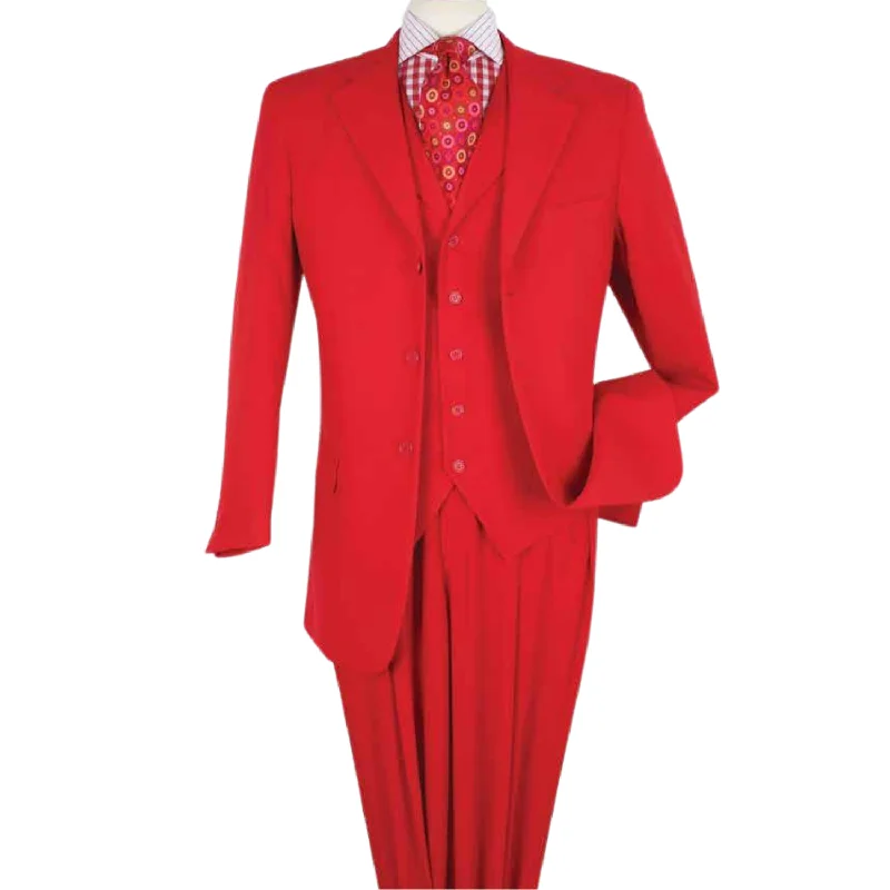 Timeless Smart Red Three Piece Long Fit Fashion Suit P800