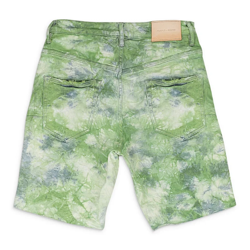 Heritage Smart BLEACHED TIE DYE JACQUARD MONOGRAM Green SHORTS