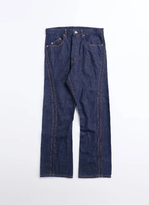 Indigo Cotton Linen Denim Jeans