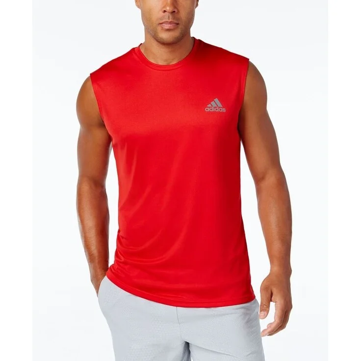 Adidas Men's Climalite Sleeveless T-Shirt Red Size Small