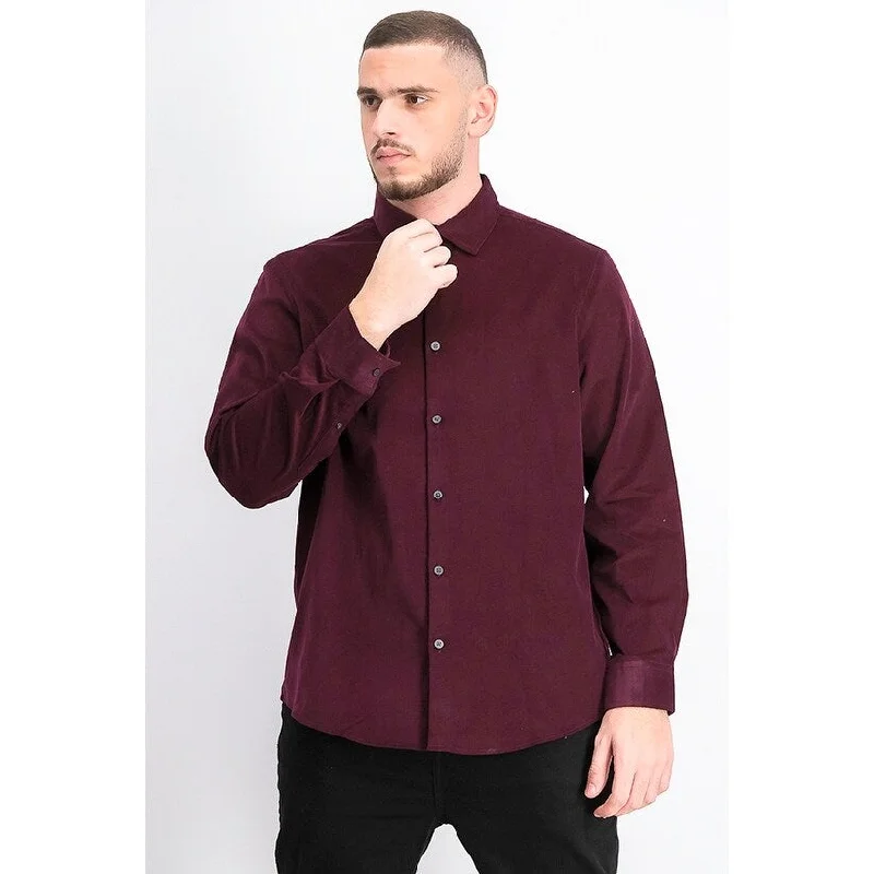 Alfani Men's Classic-Fit Corduroy Shirt Wine Size Medium