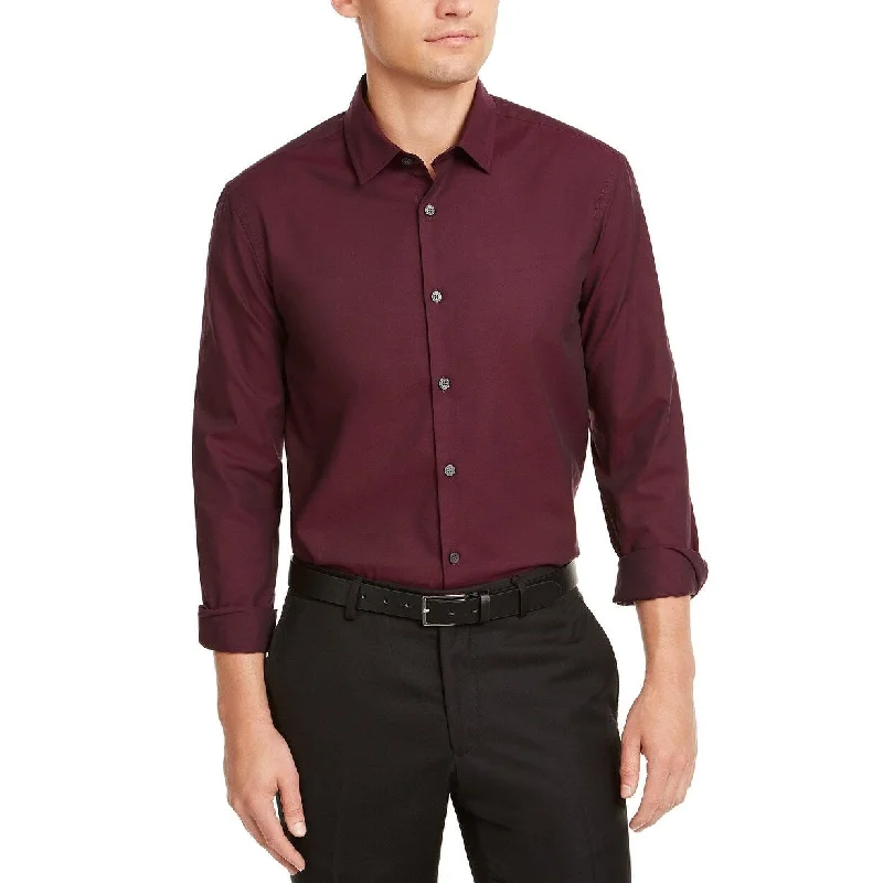 Alfani Men's Classic-Fit Solid Shirt Red Size Large