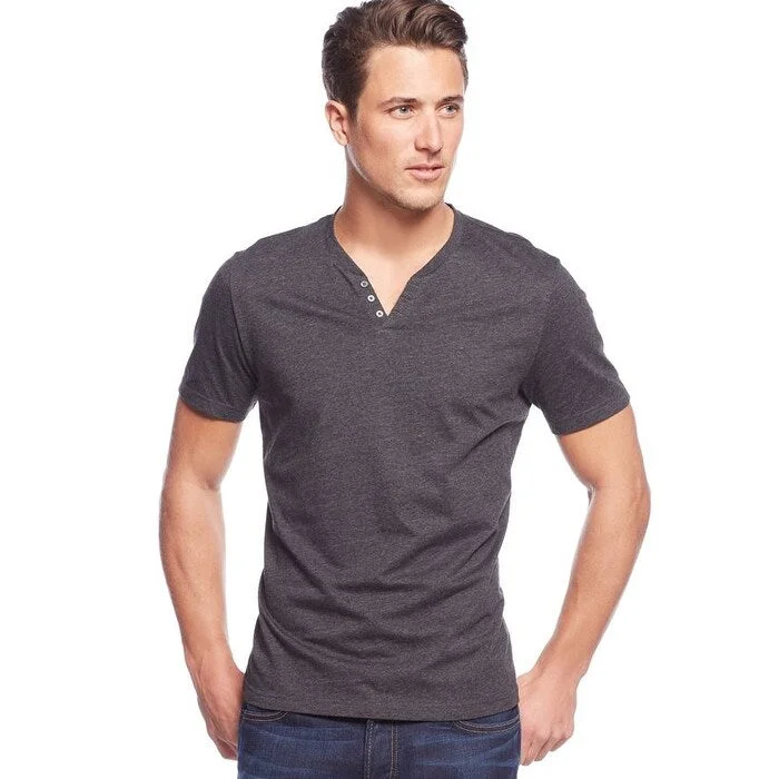 Alfani Men's Soft Touch Stretch Henley Gray Size XX-Large