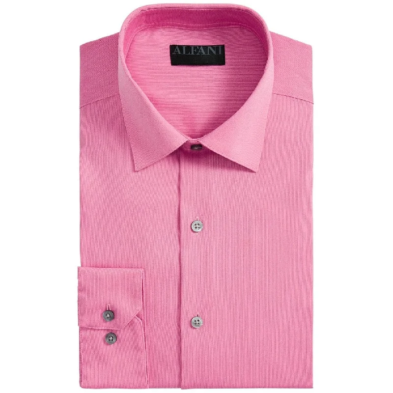 AlfaTech by Alfani Men's Bedford Cord Dress Shirt Pink Size15.5x32-33 - 15x32-33