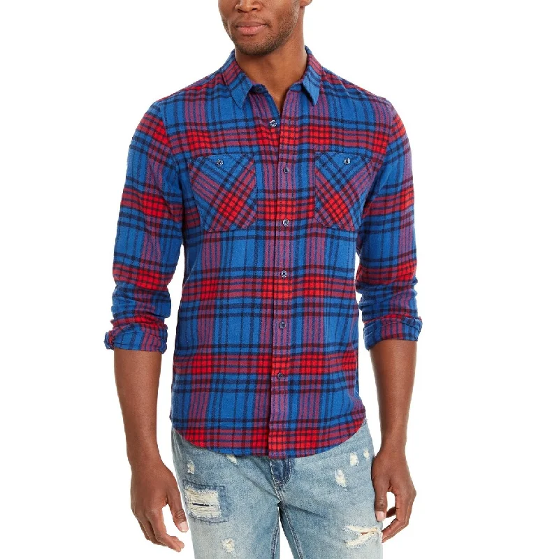 American Rag Men's Brady Plaid Shirt Blue Size Medium