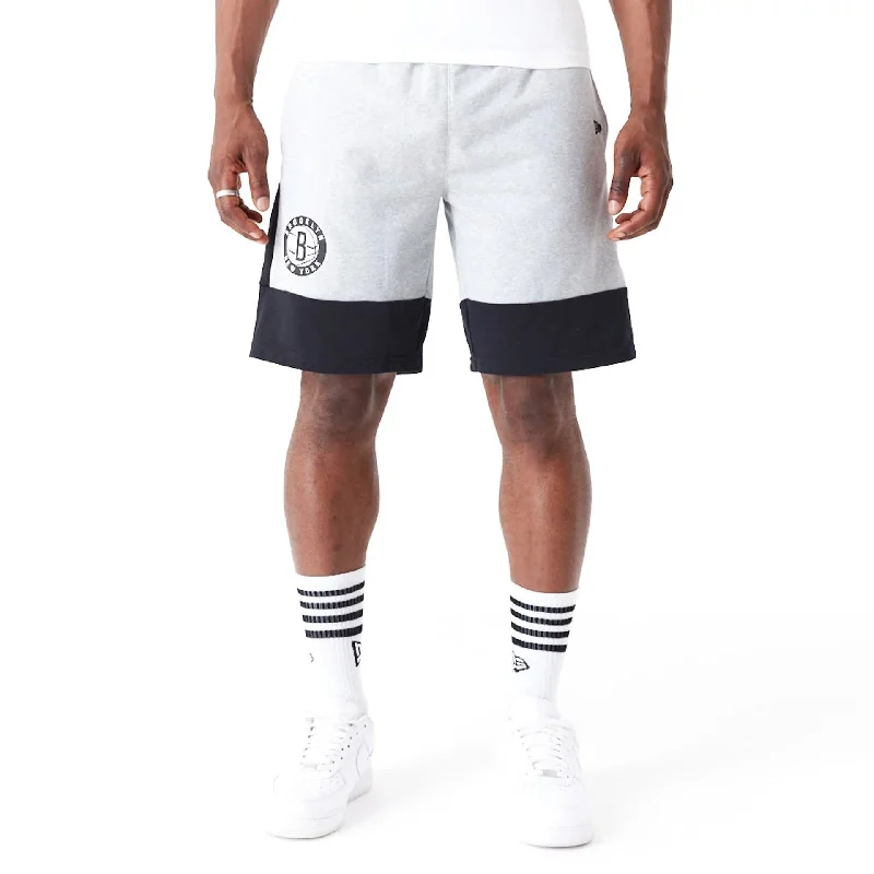 Brooklyn Nets NBA Colour Block Grey Shorts