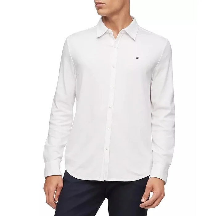 Calvin Klein Men's Liquid Touch Knit Shirt White Size Large