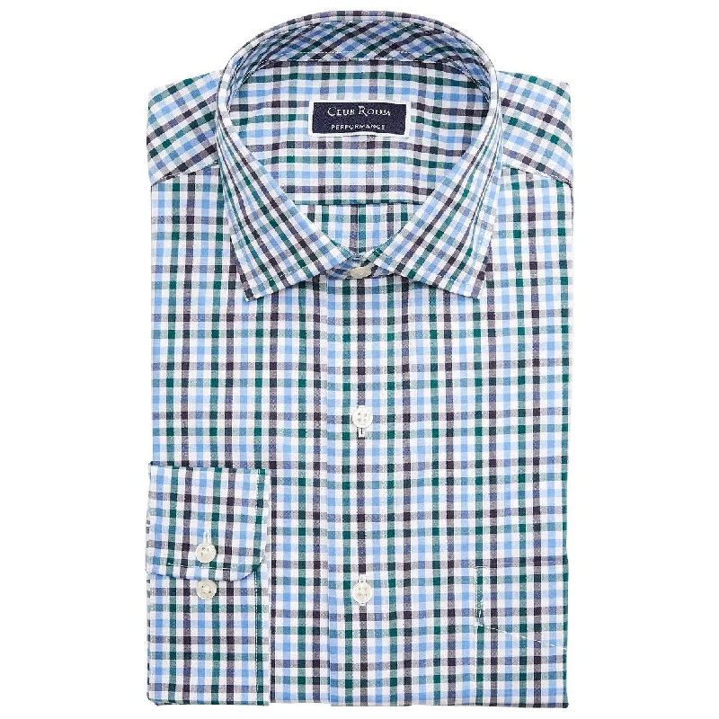 Club Room Men's Classic/Regular-Fit Stretch Wrinkle-Resistant Gingham Dress Shirt Multi Size 17.5x36-37