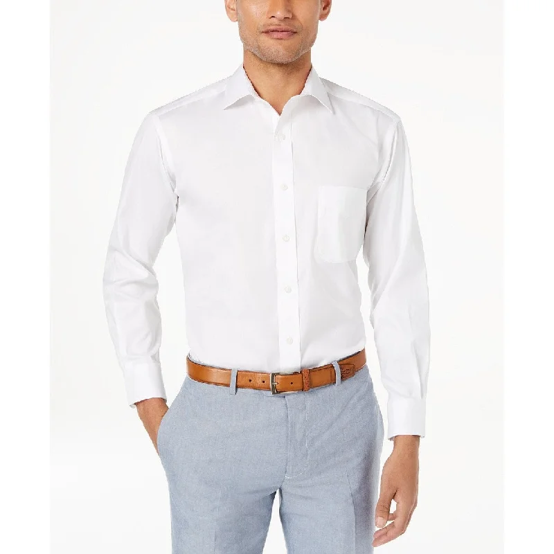 Club Room Men's Slim-Fit Solid Dress Shirt White Size16.5 x 32-33