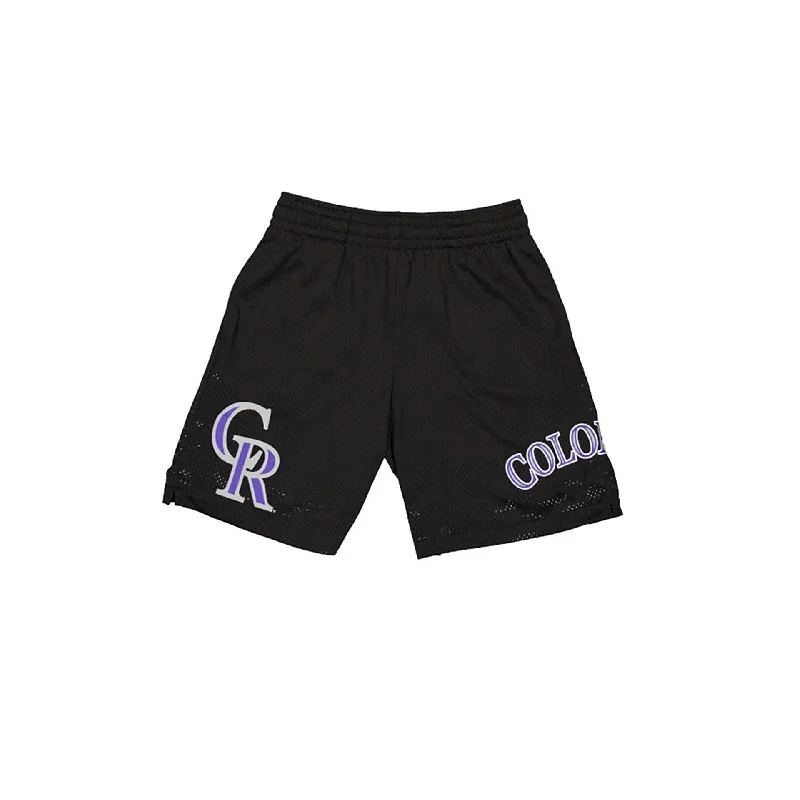 Colorado Rockies MLB Custom Black Mesh Shorts