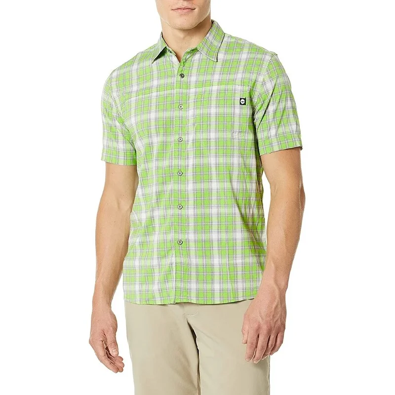 Hi-Tec Men's Lenni Lenape Plaid Shirt Bright Green Size Large