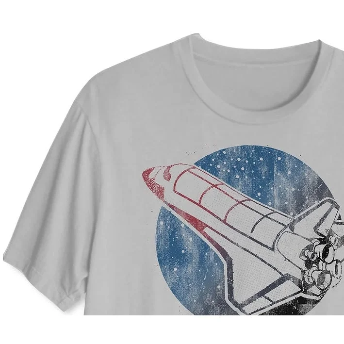 Hybrid Men's Nasa Retro Men's Graphic T-Shirt Silver Size Small