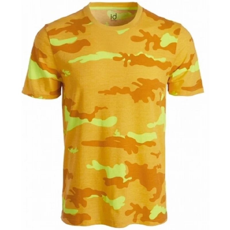 Ideology Men's Exploded Camo T-Shirt Yellow Size Large