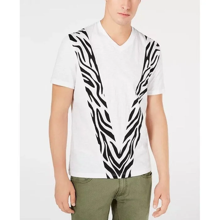 INC International Concepts Men's Pieced Zebra T-Shirt White Size X-Large