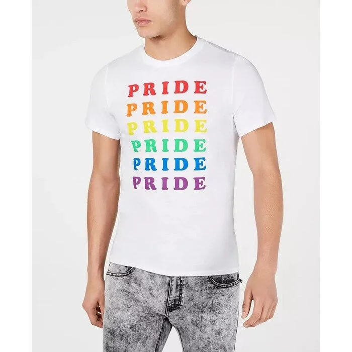 INC International Concepts Men's Rainbow Pride Graphic T-Shirt White Size XXX-Large