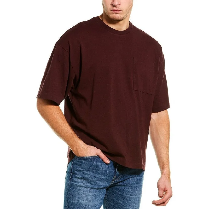 J Brand Men's Baldi Pocket Oversized T-Shirt Wine Size Medium