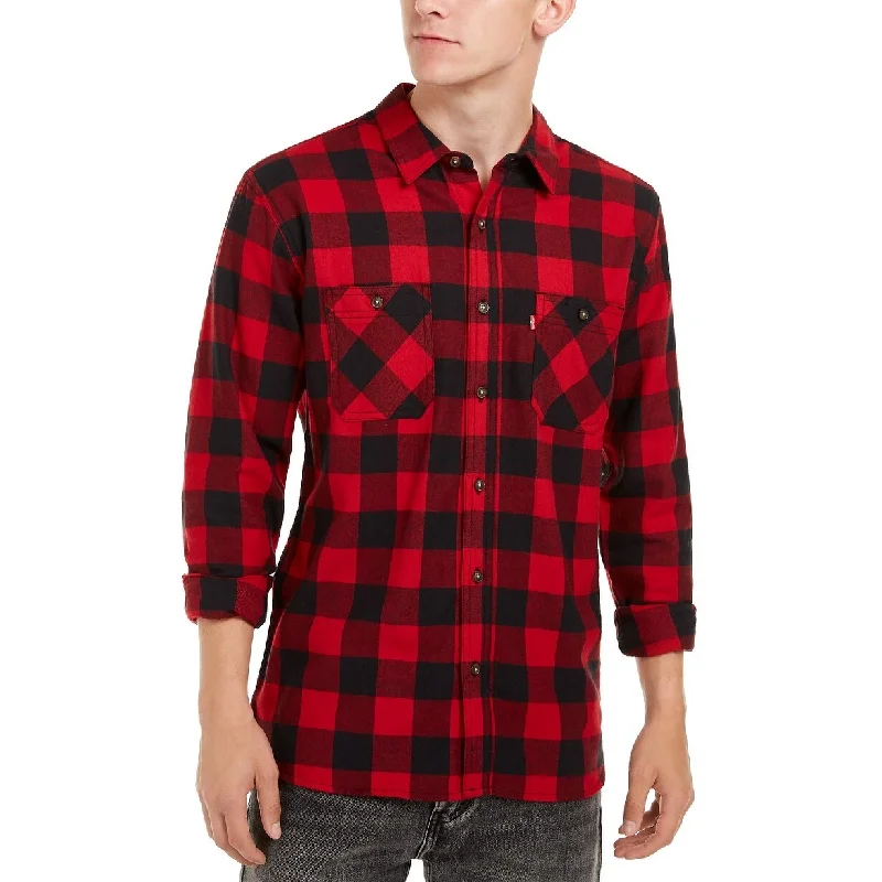 Levi's Men's Buffalo Plaid Flannel Shirt Red Size Small