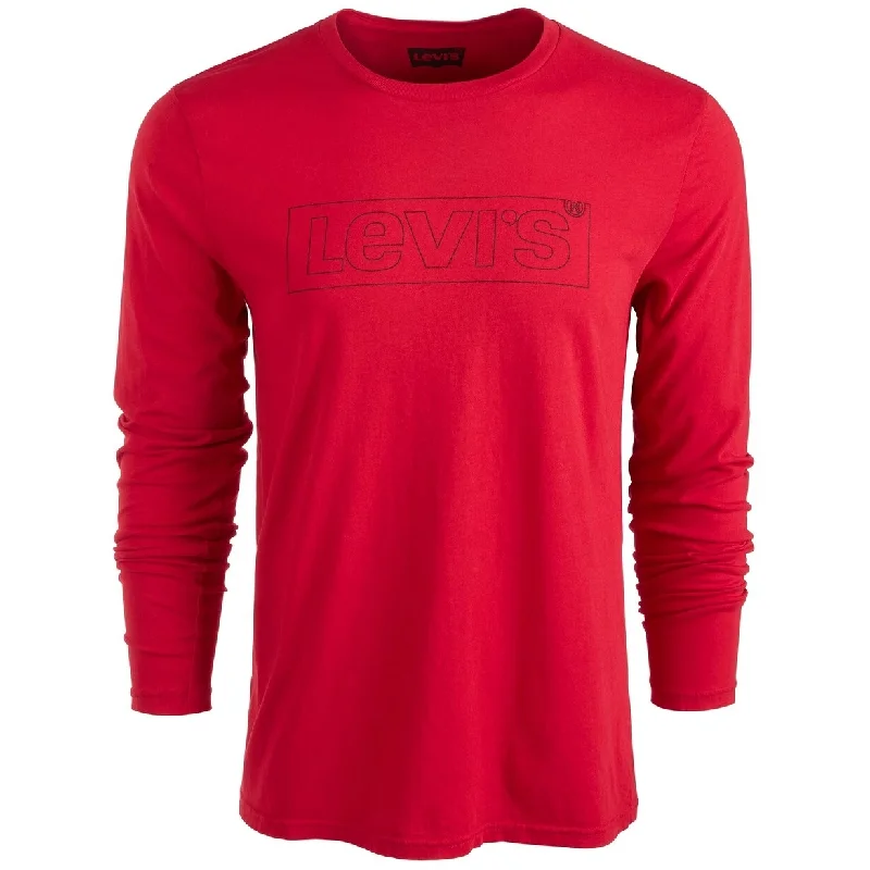 Levi's Men's Long-Sleeve Logo T-Shirt Red Size Medium