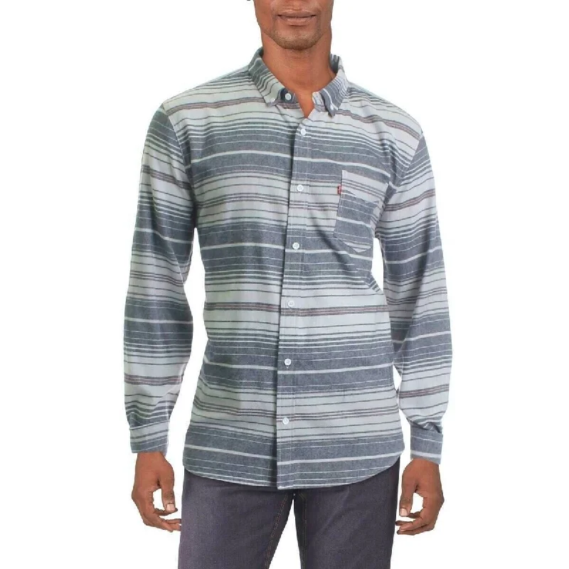 Levi's Men's Men's Avalon Striped Flannel Shirt Size Small