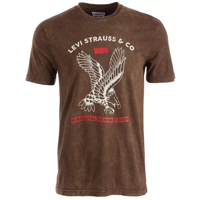 Levi's Men's Textured Eagle T-Shirt Brown Size X-Large