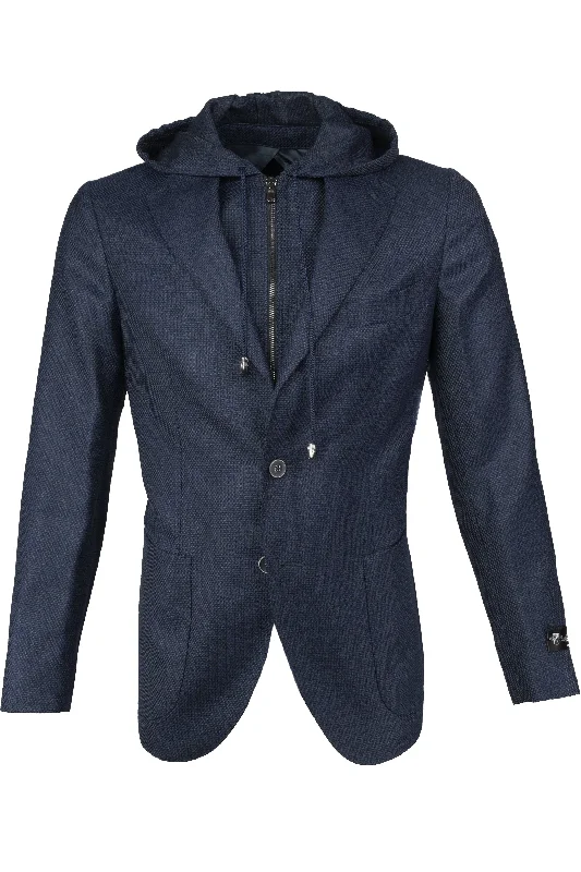 Alberto Zimni Signature Hybrid Hooded Sport Coat Navy