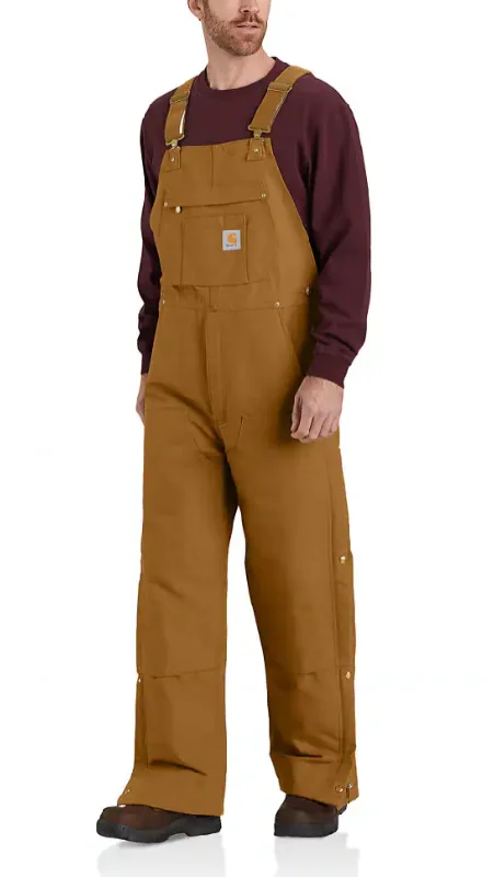 Men's Loose Fit Firm Duck Insulated Bib Overall