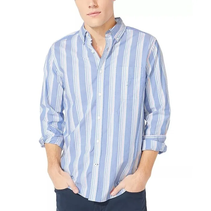 Nautica Men's Striped Shirt Turq Aqua Size XX-Large