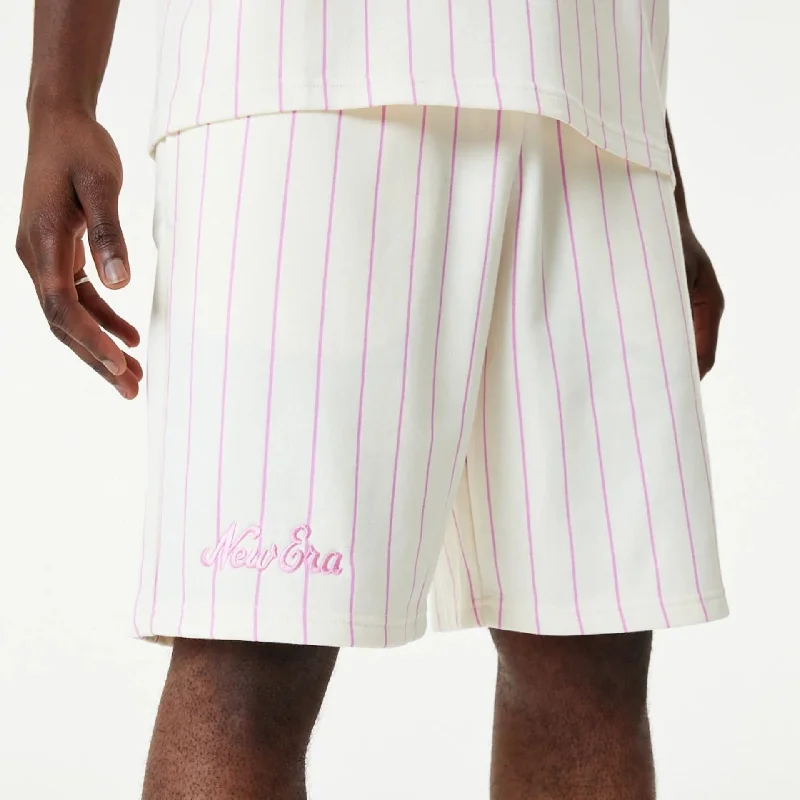 New Era Pink Pinstripe White Shorts