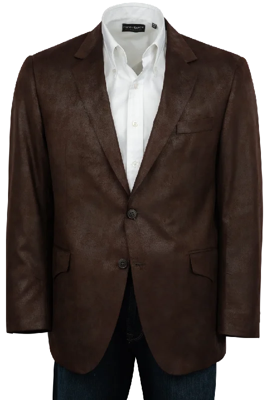 Pinto Ranch Dark Brown Leather Micro Fiber Sport Coat