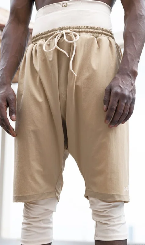 QL Halal Swim Shorts in Camel and Beige