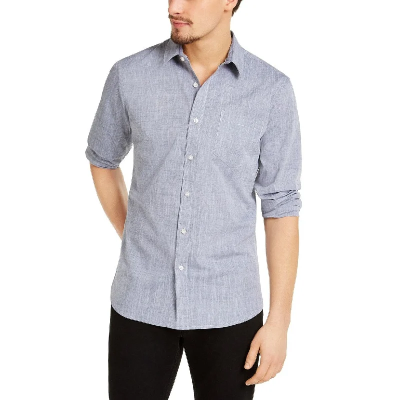 Sun Stone Men's Kevin Regular-Fit Chambray Shirt Size Medium