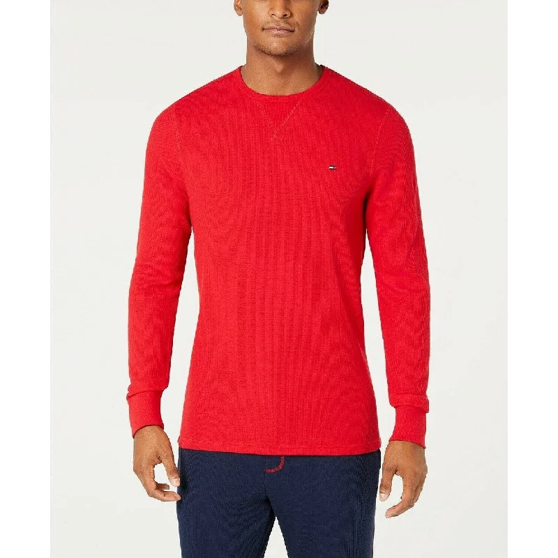 Tommy Hilfiger Men's Long Sleeve Thermal Shirt Red Size Medium