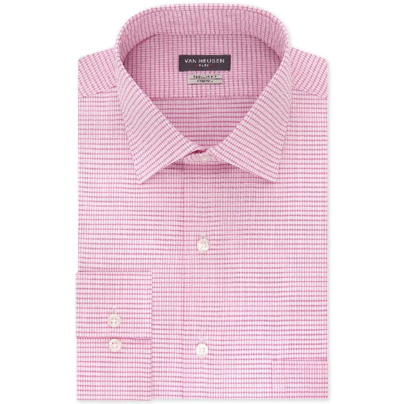 Van Heusen Men's Classic-Fit Stretch Flex Pink Size 18x36-37 - 18-36X37