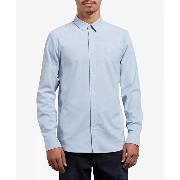 Volcom Men's Oxford Stretch Shirt Blue Size Large