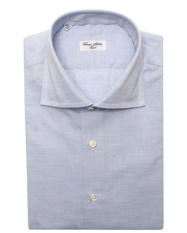 Light Blue Cotton Heathered Cotton Dress Shirt