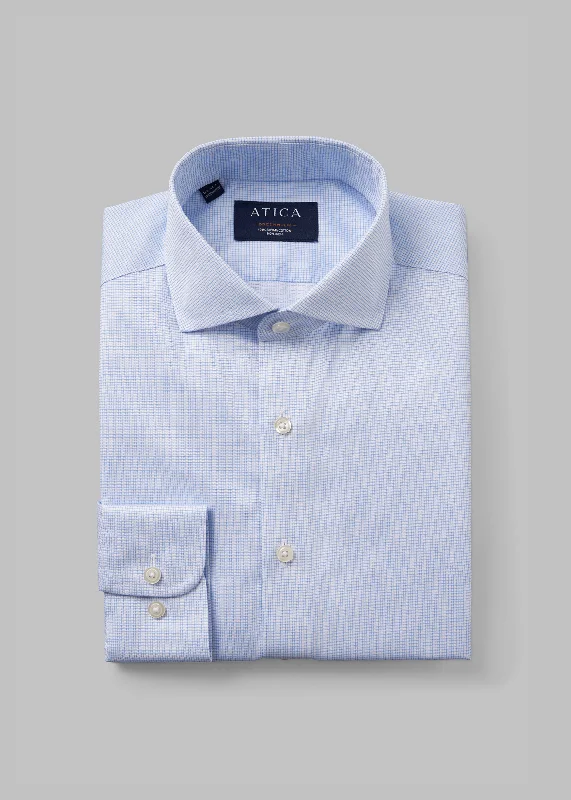 Greenwich Light Blue Grid Shirt