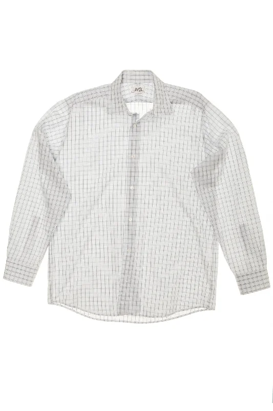 Hermes - Light Blue and Gray Checkered Button Down - IT 42