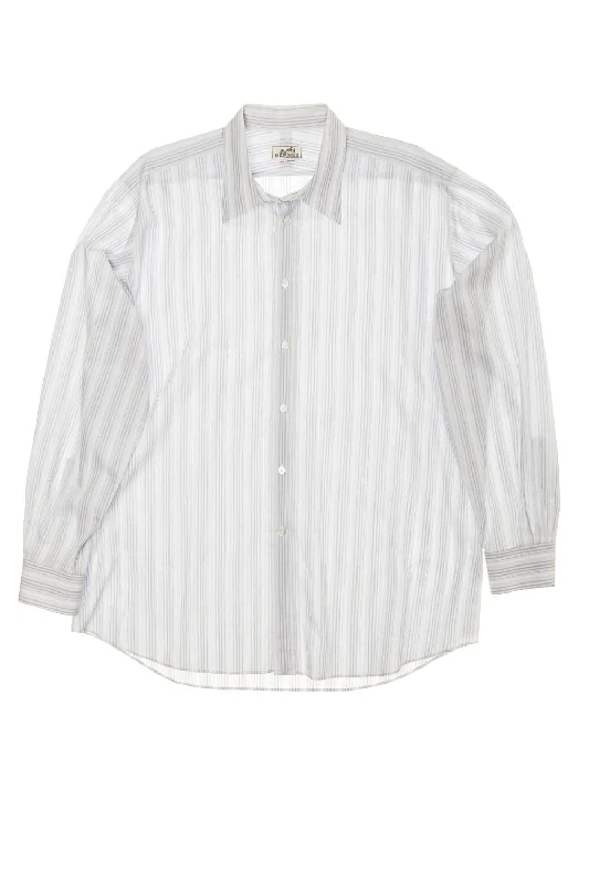 Hermes - Light Blue Dress Shirt with Stripes - IT 44