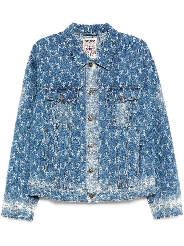 Jacquard-Pattern Denim Jacket