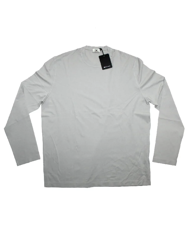 Kired Kiton Longsleeve T-Shirt Gray Crêpe Cotton EU 50/ M SALE