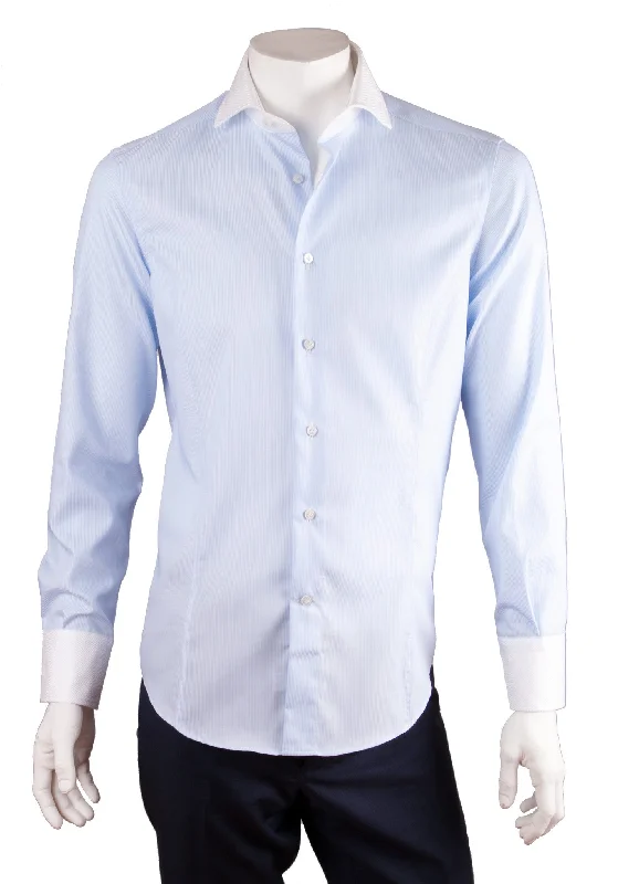 Two-Tone Ribbed Cotton Shirt