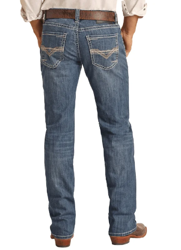 Rock & Roll Cowboy Men's Pistol Regular Fit Straight Bootcut Jeans RRMD1PR147