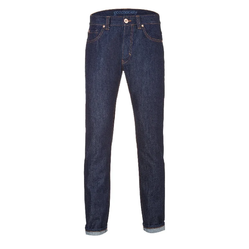 Mens Slim Straight Jeans - Raw One Wash