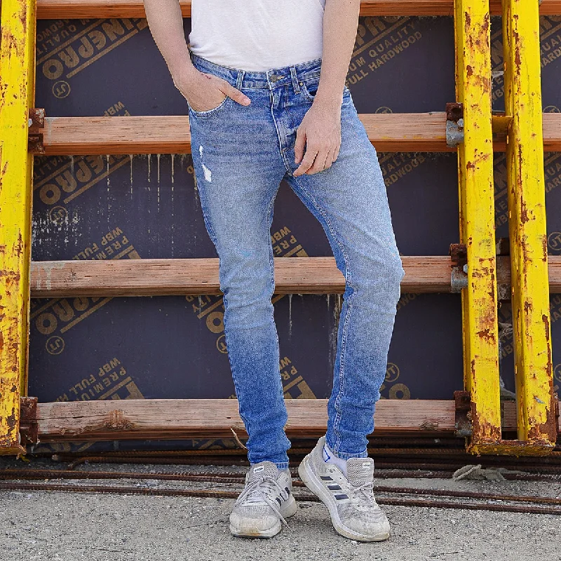 Skinny Fit Jeans - Mid Blue Wash